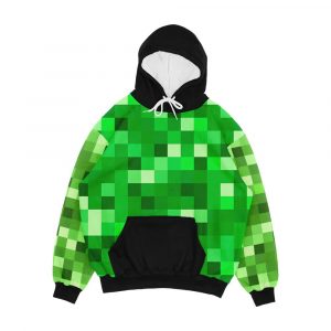 Creeper Pattern Minecraft Style Men's All-Over-Print Hoodie