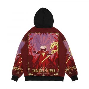 Alternative view of Crimson Flower Men's All-Over-Print Hoodie