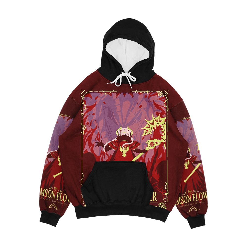 Crimson Flower Men's All-Over-Print Hoodie