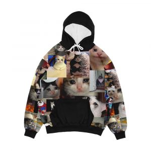 Crying Cat Men's All-Over-Print Hoodie