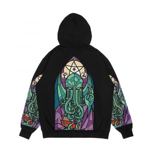 Alternative view of Cthulhu Church Stained Glass Cosmic Horror Men's All-Over-Print Hoodie