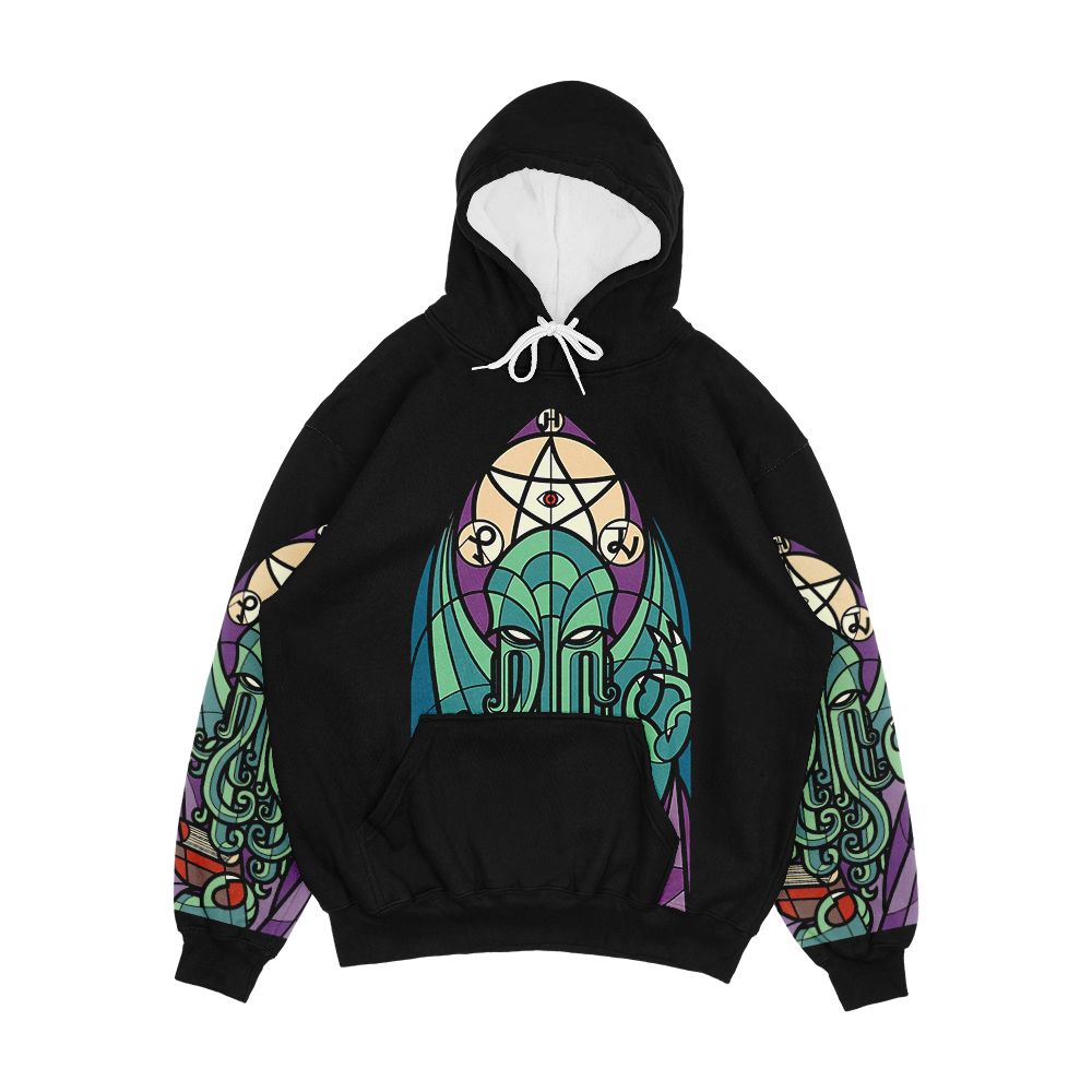 Cthulhu Church Stained Glass Cosmic Horror Men's All-Over-Print Hoodie