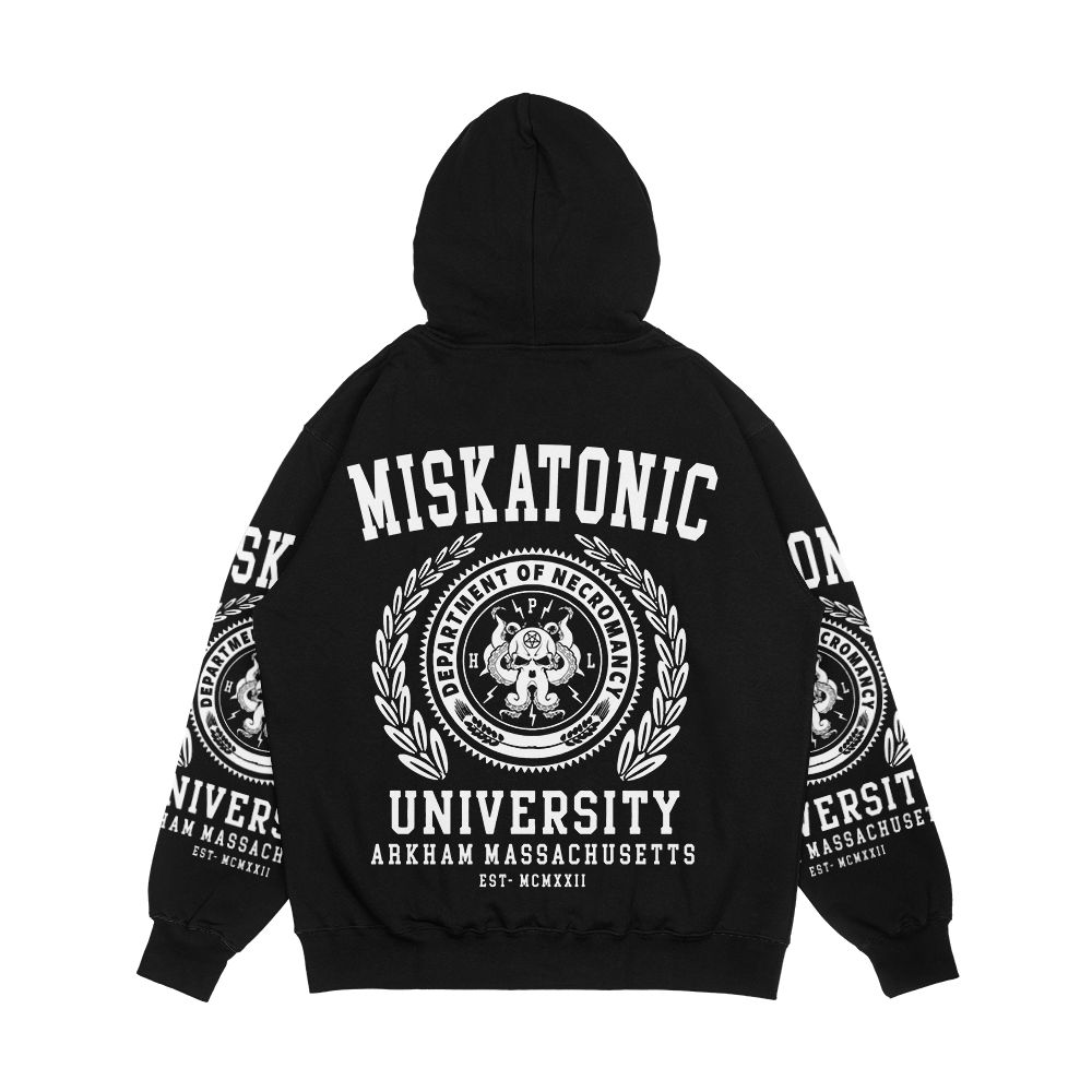 Cthulu And Lovecraft Miskatonic University Men's All-Over-Print Hoodie - Image 2