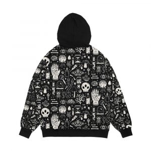 Alternative view of Curiosities Bone Black Men's All-Over-Print Hoodie