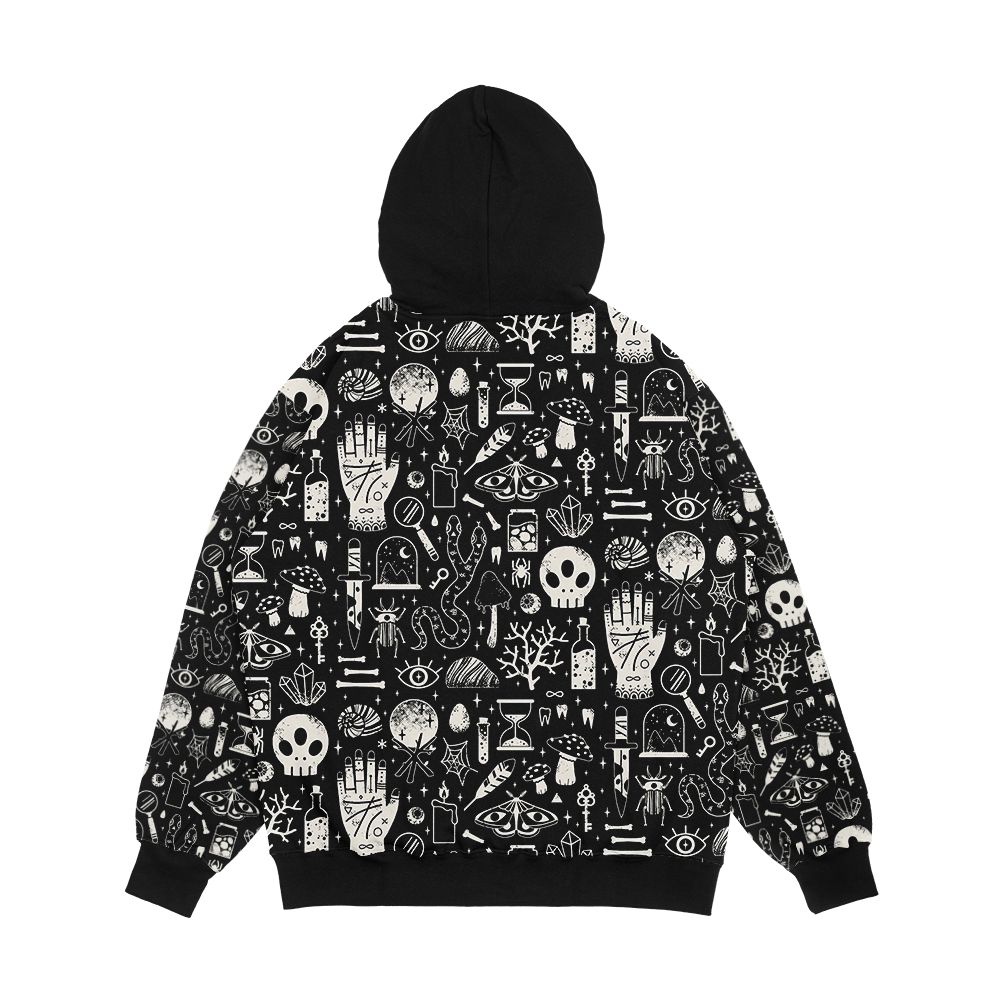 Curiosities Bone Black Men's All-Over-Print Hoodie - Image 2
