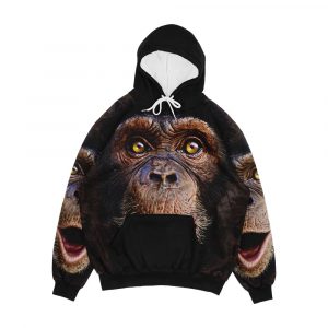 Cute Animal Happy Chimp Monkey Face Gift Men's All-Over-Print Hoodie