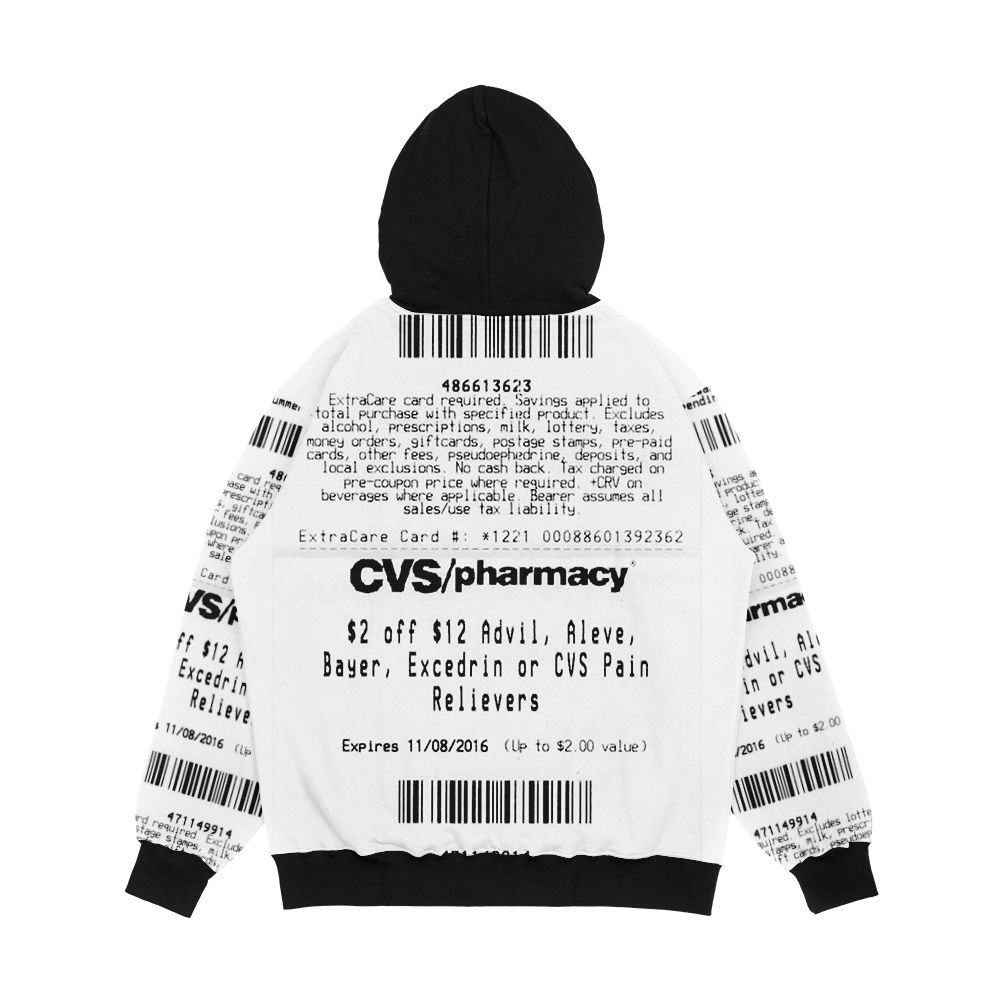 Cvs Receipt Men's All-Over-Print Hoodie - Image 2