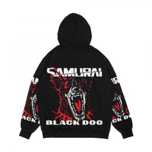 Alternative view of Cyberpunk Black Dog Samurai Men's All-Over-Print Hoodie