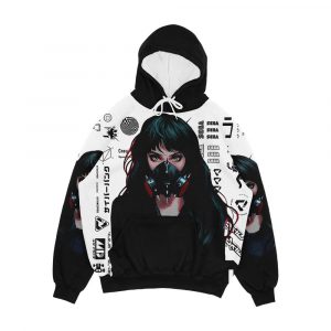 Cyberpunk Gamer Girl Design Patterns Men's All-Over-Print Hoodie