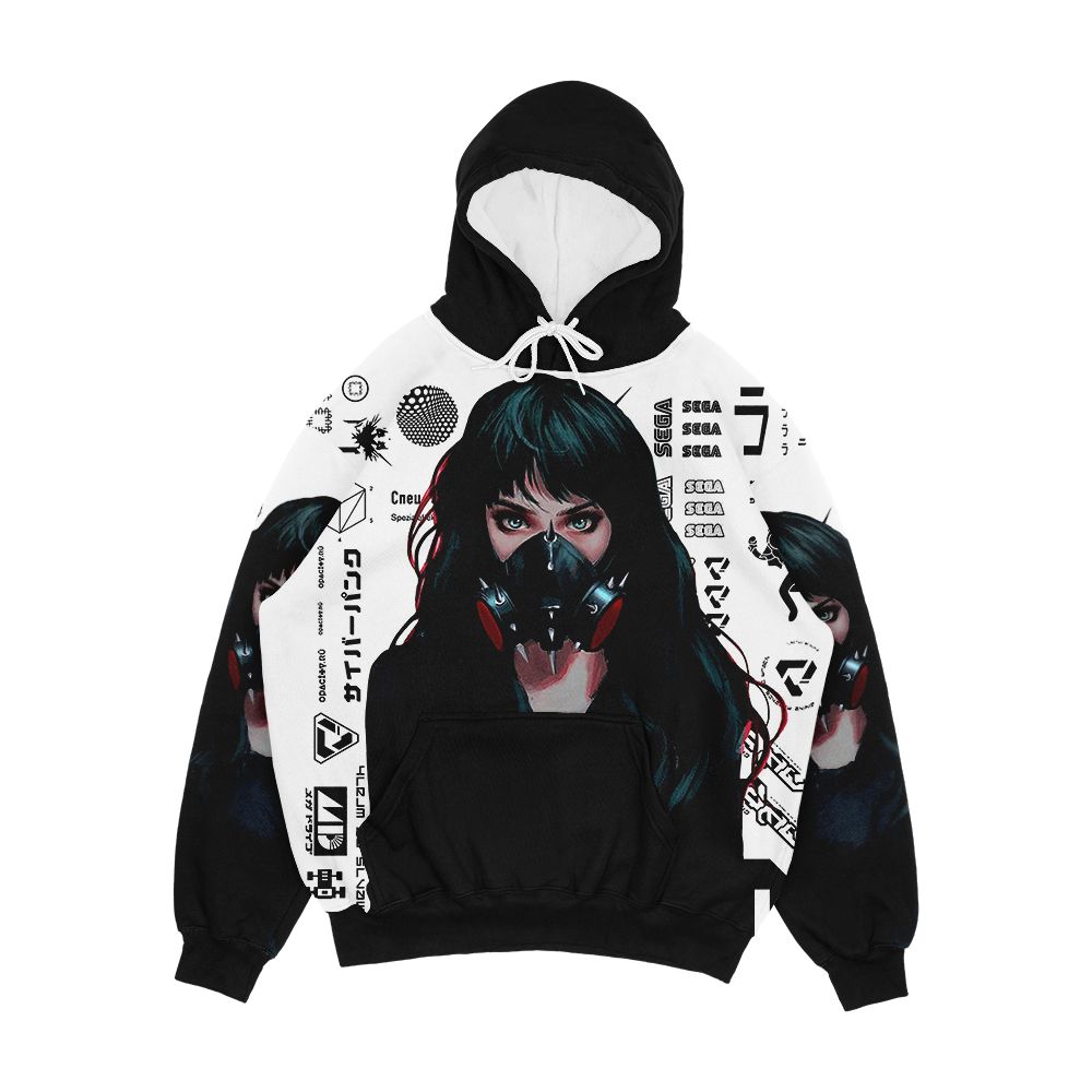 Cyberpunk Gamer Girl Design Patterns Men's All-Over-Print Hoodie