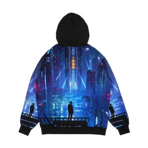 Alternative view of Cyberpunk Night City Men's All-Over-Print Hoodie