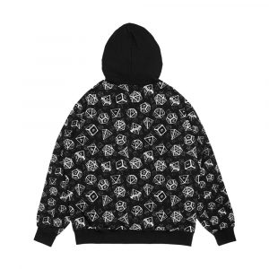 Alternative view of D20 Dice Set Pattern White Men's All-Over-Print Hoodie