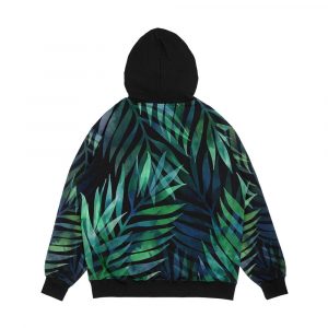 Alternative view of Dark Green Palms Leaves Pattern Men's All-Over-Print Hoodie