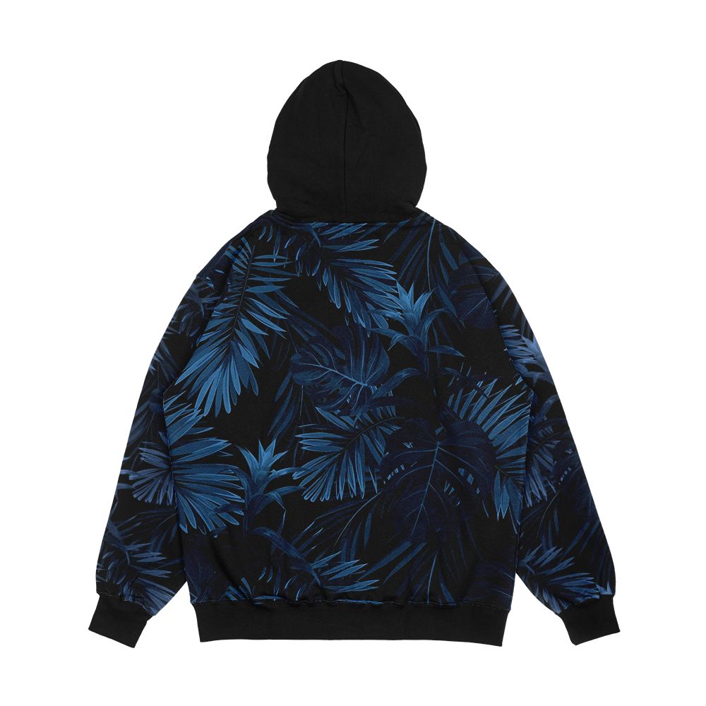 Dark Indigo Tropical Men's All-Over-Print Hoodie - Image 2