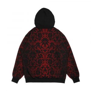 Alternative view of Dark Red And Black Damask Pattern Men's All-Over-Print Hoodie