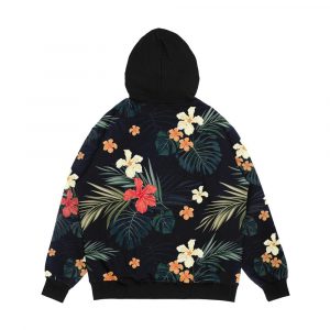 Alternative view of Dark Tropical Flowers Men's All-Over-Print Hoodie