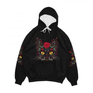 Day Of The Dead Kitty Cat Sugar Skull Men's All-Over-Print Hoodie