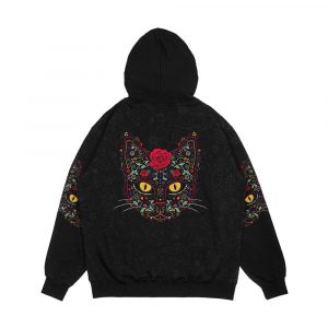 Alternative view of Day Of The Dead Kitty Cat Sugar Skull Men's All-Over-Print Hoodie