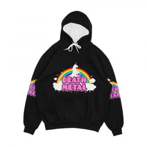 Death Metal Funny Unicorn Rainbow Mosh Parody Design Men's All-Over-Print Hoodie