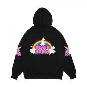 Alternative view of Death Metal Funny Unicorn Rainbow Mosh Parody Design Men's All-Over-Print Hoodie