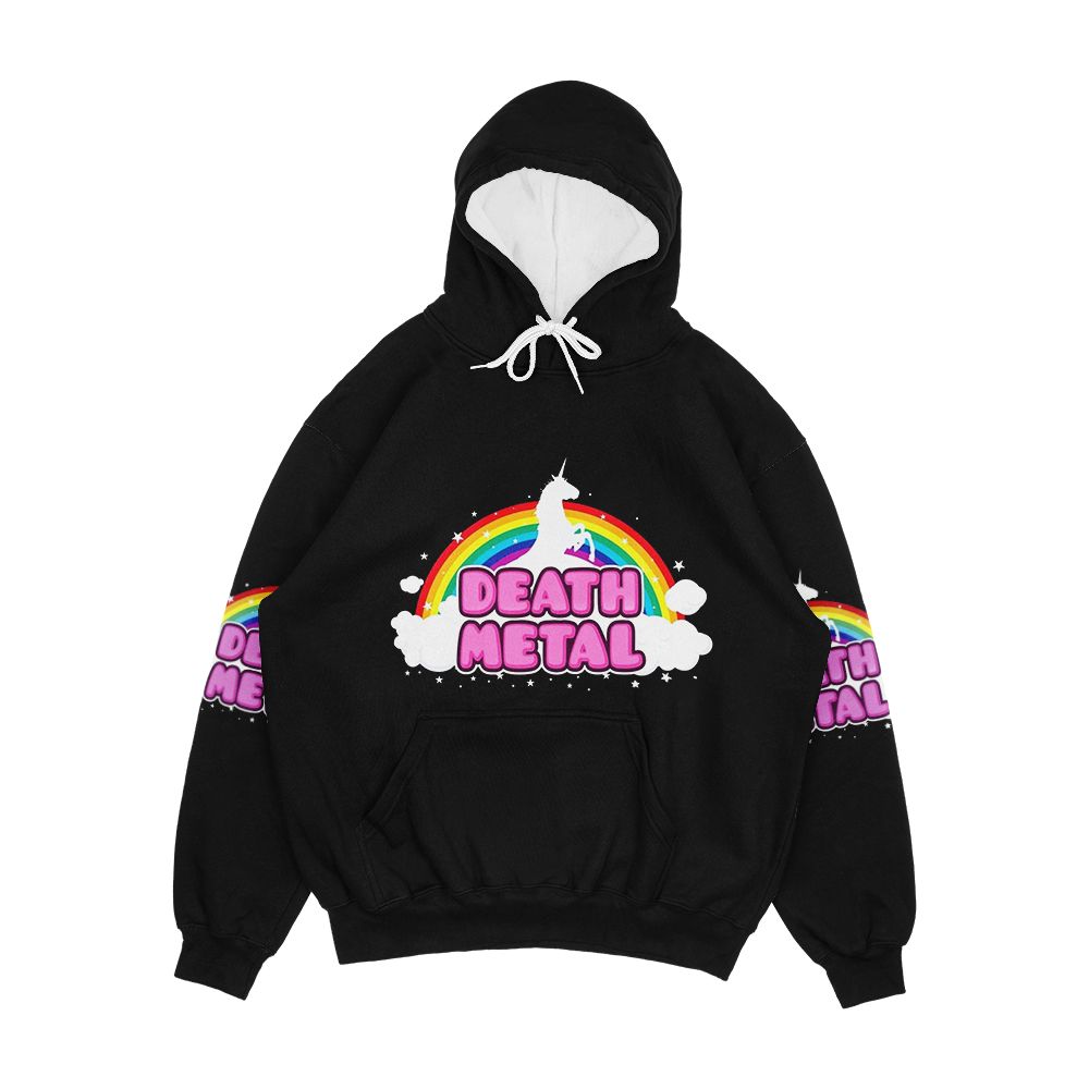 Death Metal Funny Unicorn Rainbow Mosh Parody Design Men's All-Over-Print Hoodie