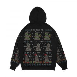 Alternative view of Decorate Illuminate Celebrate Men's All-Over-Print Hoodie