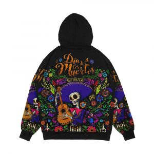 Alternative view of Dia De Los Muertos Men's All-Over-Print Hoodie
