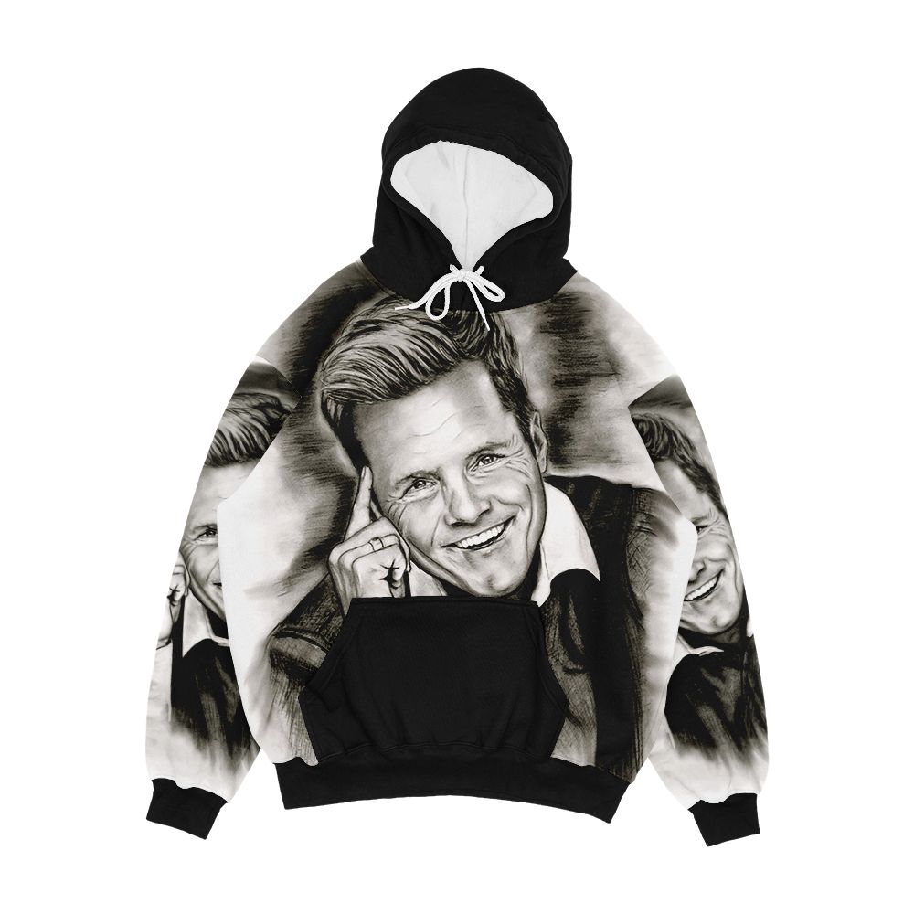 Dieter In Black And White Men's All-Over-Print Hoodie