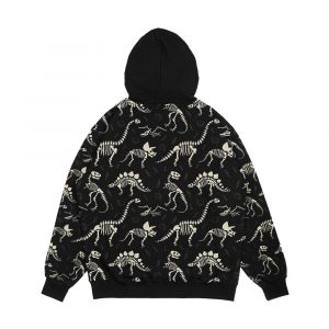 Alternative view of Dinosaur Fossils In Black Men's All-Over-Print Hoodie