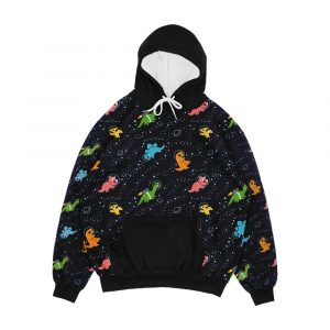 Dinosaurs In Space Pattern Men's All-Over-Print Hoodie
