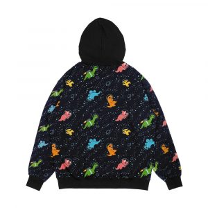 Alternative view of Dinosaurs In Space Pattern Men's All-Over-Print Hoodie