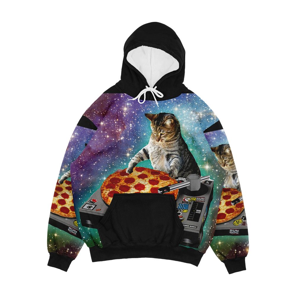 Dj Cat Pizza Men's All-Over-Print Hoodie