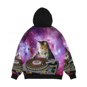 Alternative view of Dj Space Cat Men's All-Over-Print Hoodie