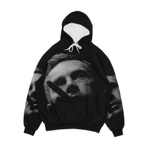 Dr Strlove Black Transparency Men's All-Over-Print Hoodie