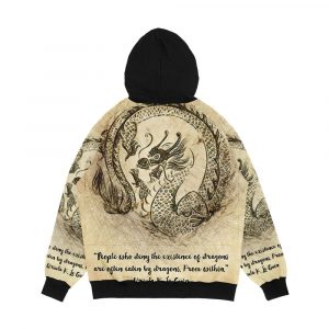 Alternative view of Dragon Quote Men's All-Over-Print Hoodie