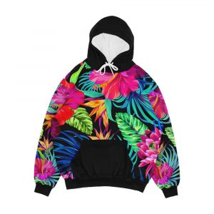 Drive You Mad Hibiscus Pattern Men's All-Over-Print Hoodie