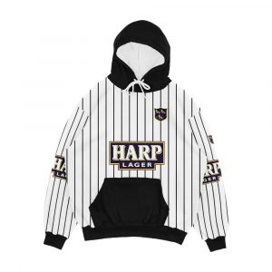 Dundalk Football Club In Black And White Retro 1987 88 Home Shirt Men's All-Over-Print Hoodie