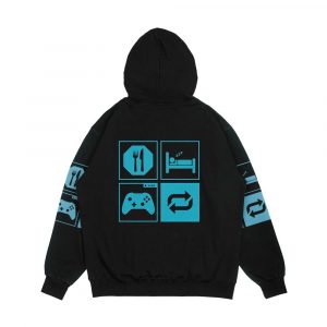 Alternative view of Eat Sleep Game Repeat Men's All-Over-Print Hoodie