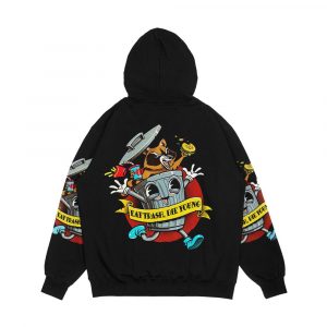 Alternative view of Eat Trash Die Young Vintage Cartoon Men's All-Over-Print Hoodie