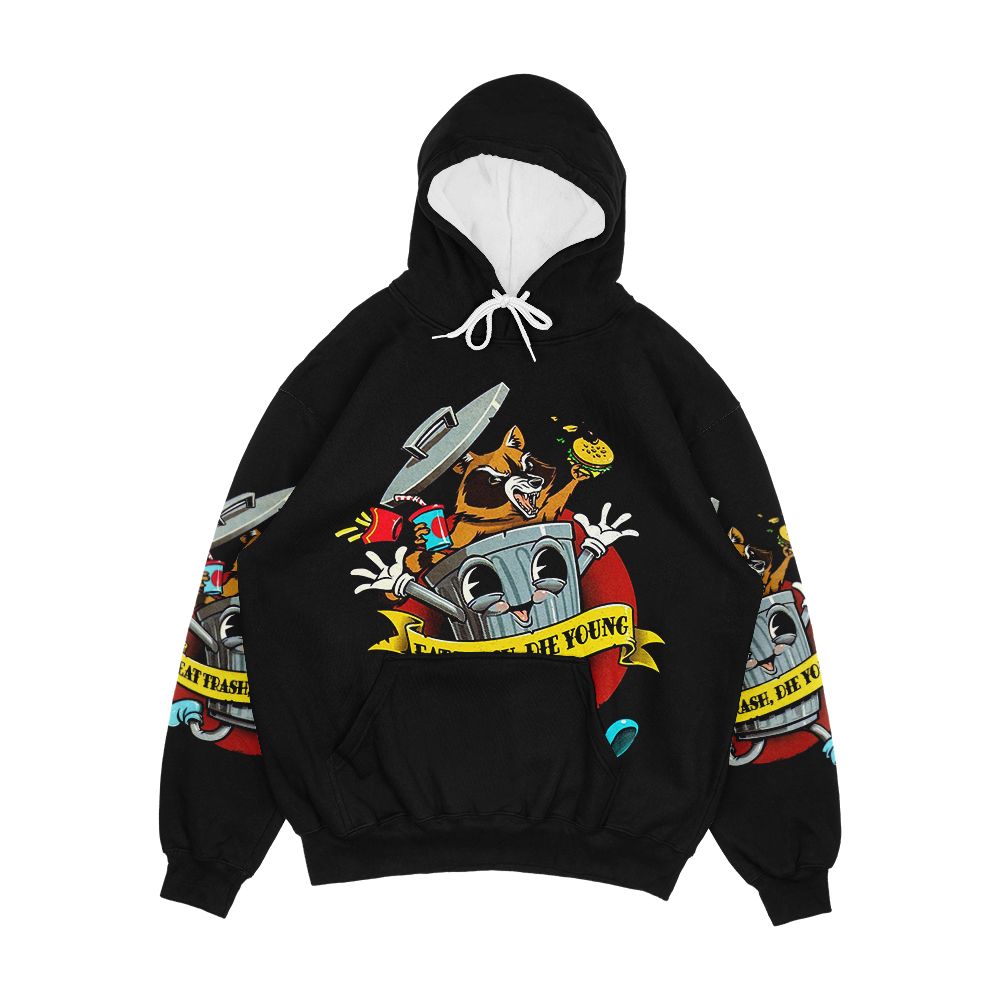 Eat Trash Die Young Vintage Cartoon Men's All-Over-Print Hoodie