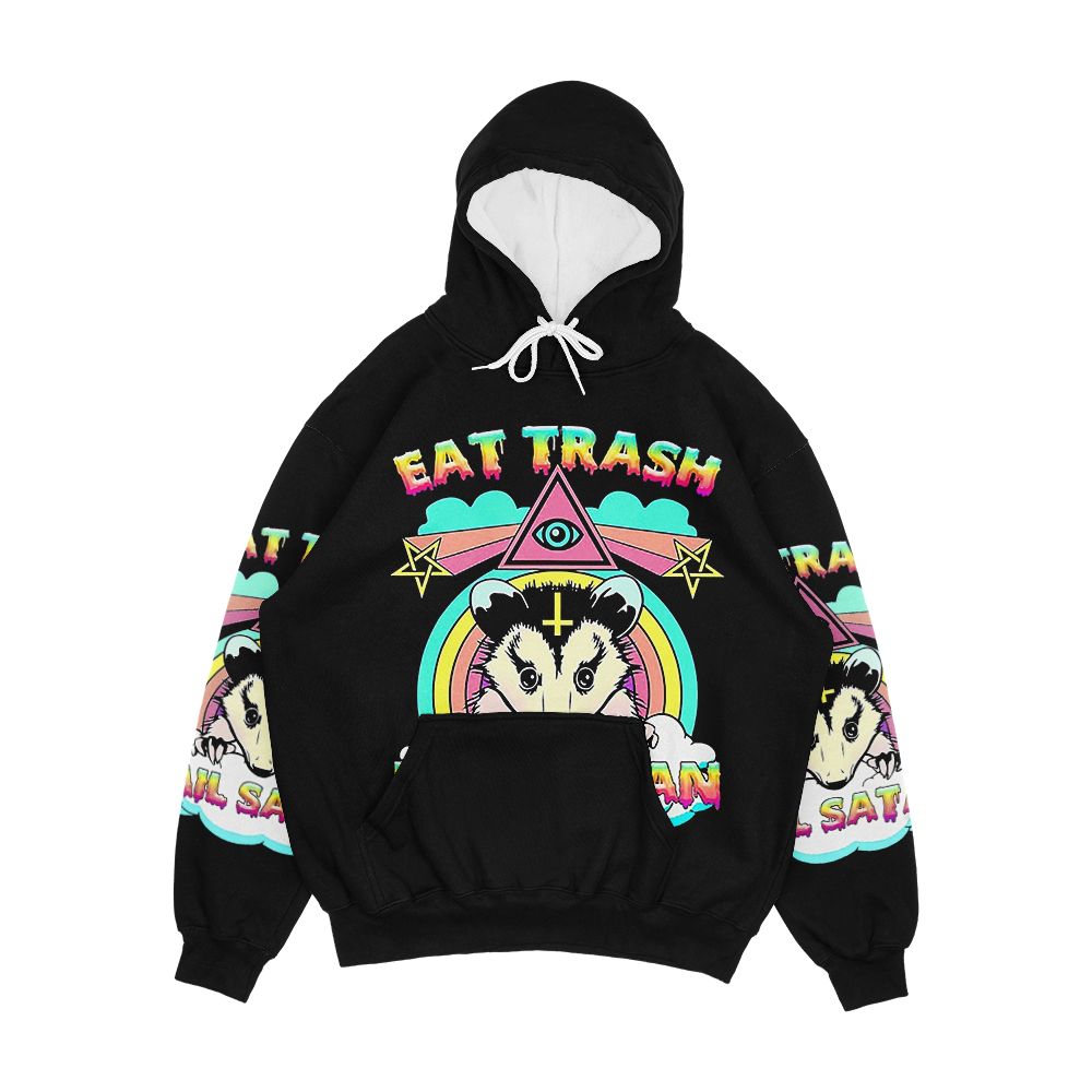 Eat Trash Hail Satan Raccoon Pentagram Satanic Garbage Gang Men's All-Over-Print Hoodie
