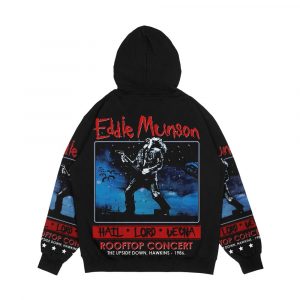 Alternative view of Eddie Munson s Rooftop Concert Men's All-Over-Print Hoodie