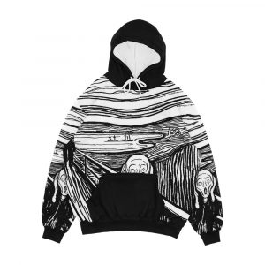 Edvard Munch The Scream Black White Men's All-Over-Print Hoodie