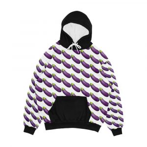 Eggplant Aubergine Emoji Men's All-Over-Print Hoodie