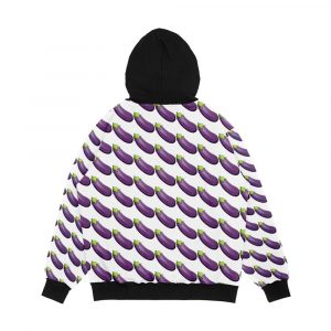 Alternative view of Eggplant Aubergine Emoji Men's All-Over-Print Hoodie