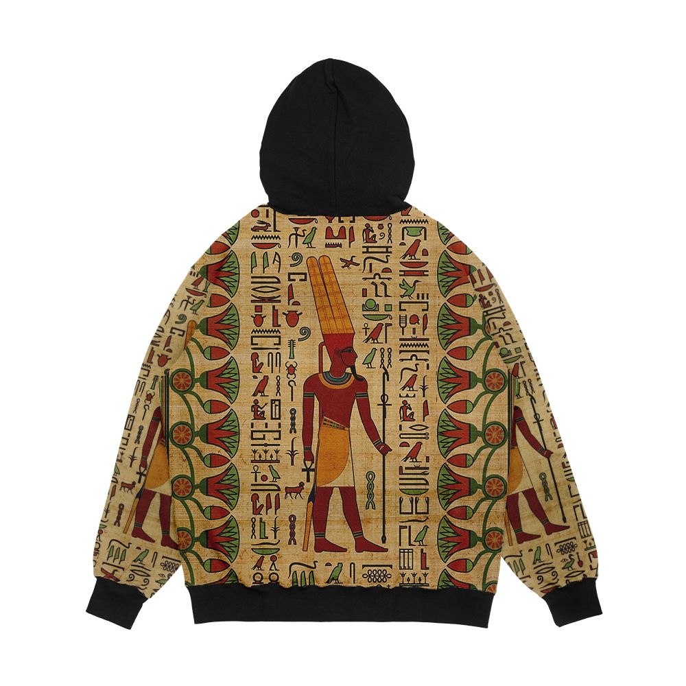 Egyptian Amun Ra Amun're Ornament On Papyrus Men's All-Over-Print Hoodie - Image 2