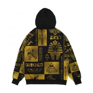 Alternative view of Egyptian Gold Hieroglyphs And Symbols Collage Men's All-Over-Print Hoodie
