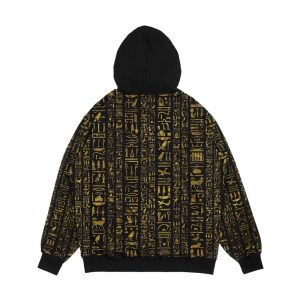 Alternative view of Egyptian Hieroglyphs Vintage Gld On Black Men's All-Over-Print Hoodie