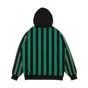 Alternative view of Elf Green And Black Stripes Vertical Medium Stripes Men's All-Over-Print Hoodie