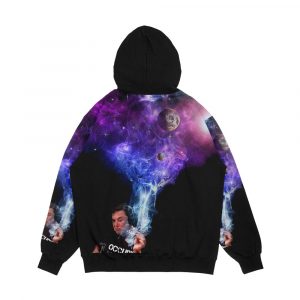 Alternative view of Elon Musk Smoking Outerspace Weed Men's All-Over-Print Hoodie